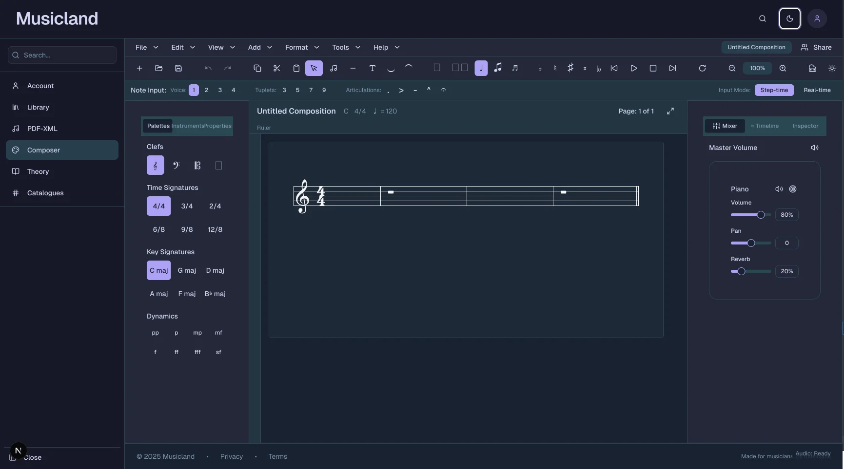 Composer Interface - Dark Mode
